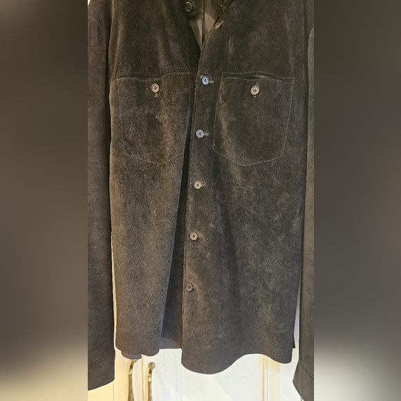 Mens Suede black coat - Picture 4 of 6